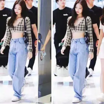 KOREAN LANSITE Blackpink Jeans High Waist Boyfriend Jeans TIKTOK Outfit  Dancer Pants🔥🔥🔥 (SUPER SALE)[MIX BRANDS]