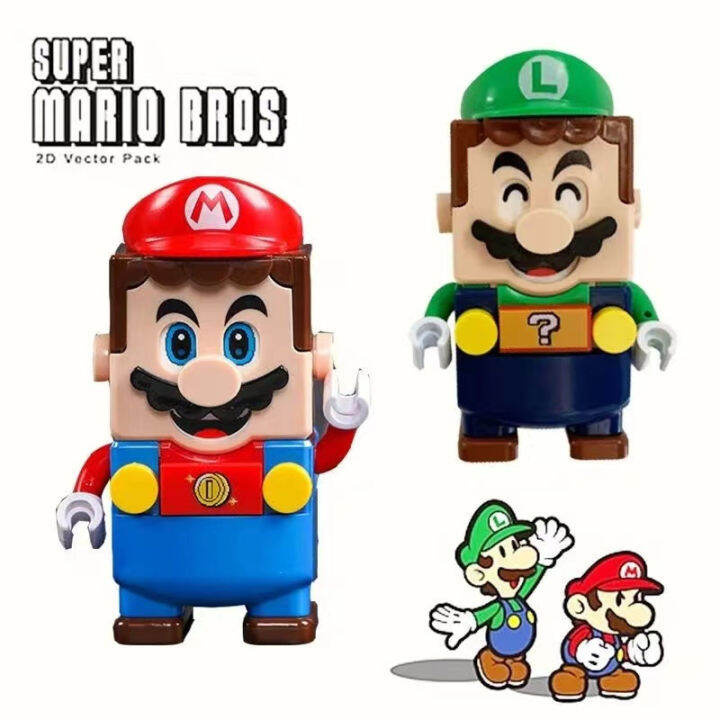 Compatible with Mario Luigi Minifigures Children's Building Blocks Toy ...