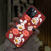 HongYueNuanTongSheBeiYou 2023เคสโทรศัพท์ลายกระต่ายเคสโทรศัพท์กระจกเทมเปอร์พร้อมไฟ LED ขึ้นสำหรับ Samsung S23 S21 S22 Plus Ultra Note 10 20 A21S