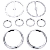 8PCS Chrome Speedometer Gauges Bezels Horn Covers for Touring Street Ultra Classic Road Glide Trike Models 86-13