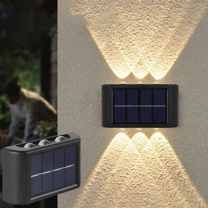 6LED Solar Wall Light Outdoor Waterproof Balcony Wall Lights for ...