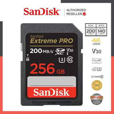 SanDisk Extreme Pro SD Card 256GB (SDSDXXD-256G-GN4IN) ความเร็วอ่าน 200MB/s เขียน 140MB/s เมมโมรี่ แซนดิส รับประกัน Synnex lifetime