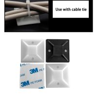 10pcs Cable Tie Bases Mount Wire Removable Self Adhesive Wall Holder Car Fixing Seat Clamps Suction Positioning Sucker 3M Glue