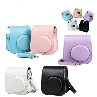 ☌﹉ FOR Instax Mini 11 Camera Case PU Leather Soft Silicone Cover Bag for Fujifilm Film Camera Bag with Shoulder Strap for