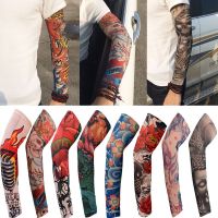 1Pcs New Outdoor Sport Basketball Running Summer Cooling Tattoo Arm Sleeves Sun Protection Arm Cover Flower Arm Sleeves