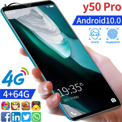 Y50 Pro 4 + 64GB โทรศัพท์มือถือสมาร์ทโฟนจดจำใบหน้าจดจำลายนิ้วมืออย่างรวดเร็ว