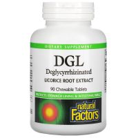 สารสกัดชะเอมเทศ  กรดไหลย้อน  DGL Deglycyrrhizinated Licorice Root Extract, 90 Chewable Tablets, Natural Factors