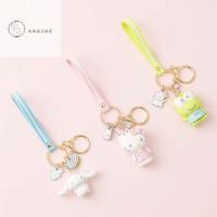 ของขวัญ ANSINE สำหรับที่คาดผมลายดอกไม้ Cinnamoroll กบ Kuromi เมโลดี้เครื่องประดับรถยนต์พวงกุญแจพวงกุญแจห้อยกระเป๋าพวงกุญแจจี้ห้อยรถยนต์