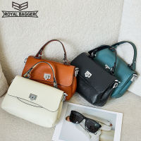 Royal Bagger ใหม่แฟชั่น Crossbody กระเป๋าสำหรับสตรีหนังวัวแท้ Casual All-Match สาวกระเป๋าสะพาย Elegant Simple กระเป๋าถือสุภาพสตรี