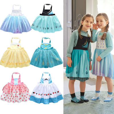 Girls Aprons Baby Painting Overalls Covers Baby Children Waterproof Eating Bibs Cute Princess Design Kids Colorful Bibs Aprons
