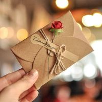 ROBERTA 10pcs Handwritten with Envelope DIY Kraft Paper Party Supplies Wedding Gift Card Cards Invitations Invitation Envelopes Greeting Card