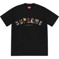 ✵ Supreme Tee Landmark เสื้อยืดลําลองสําหรับผู้ชายผู้หญิงแขนสั้นพิมพ์ลายสีรุ้ง