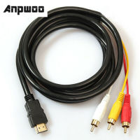 【Quality】 ANPWOO 5Ft HDMI To RCA Video Audio Converter ส่วนประกอบสายเคเบิลอะแดปเตอร์ AV HDTV ที่มีประโยชน์