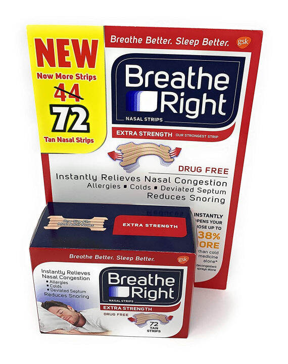 Breathe Right Extra Nasal Strips, 72 Count (Premium Pack) 72 Count
