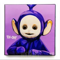 Tinky Winky ทิงกี้วิงกี้ Teletubbies เทเลทับบี้ การ์ตูน cartoon รูปภาพ​ติด​ผนัง​ pop art พร้อมกรอบและที่แขวน ของขวัญ รูปภาพ กรอบรูป แต่งบ้าน