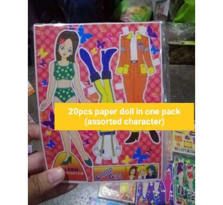 assorted character paper doll toy 20pcs per pack classic toys Lazada PH