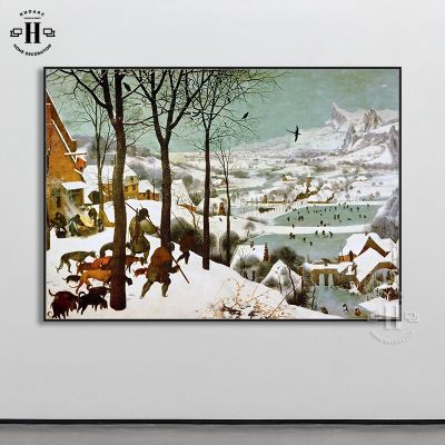 ศิลปะคลาสสิกภาพพิมพ์ภาพเขียนบนผ้าใบผ้าใบพิมพ์ศิลปิน Pieter Brueghel Elder Hel ห้องนั่งเล่นตกแต่งบ้านศิลปะบนผนังหิมะ1ชิ้นภายในกรอบหรือไร้กรอบ