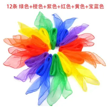 12pcs Square Juggling Silk Dance Scarves Tricks Performance Props