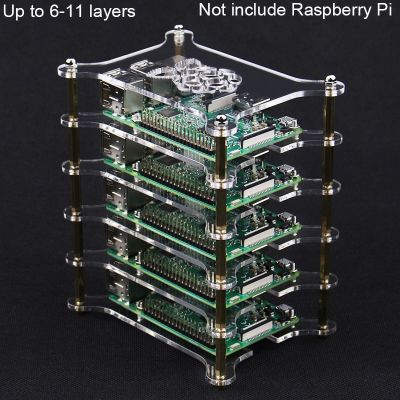 【✆New✆】 fuchijin77 Raspberry Pi 6 7 8 9 10 11ชั้นเคสกล่องอะคริลิคใสสำหรับ Raspberry Pi 4 Model B 3b/3b