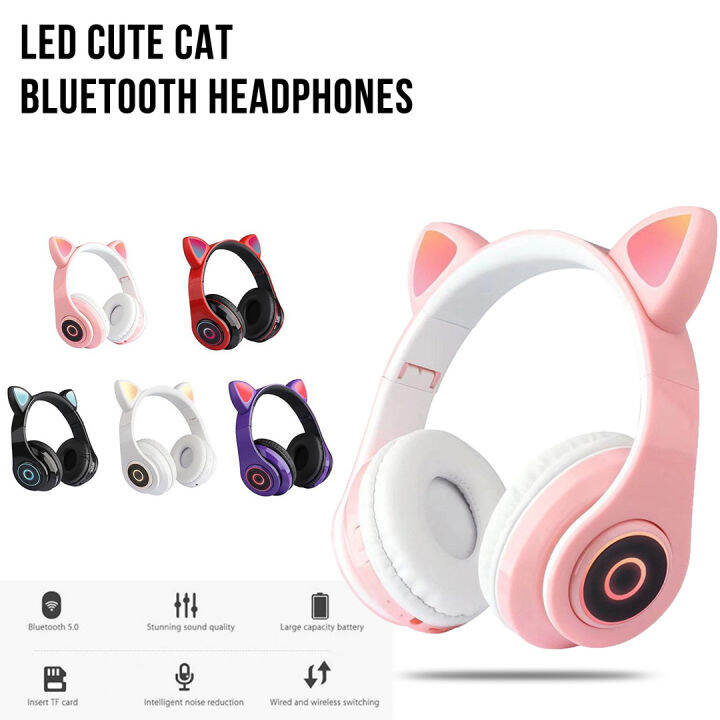 [SPOT GOODS] Headphone Wireless Cat Ear LED CT86 / Cat Ear Noise
