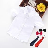 Summer Baby Toddler Teenage Boy Uniforms Clothes Boys Shirts White Short Sleeve Turn-down Collar Kids Tops School Shirt For Boys