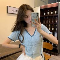 ☞◎ Linki ♥ Korean knitted short sleeve cardigan retro thin women top