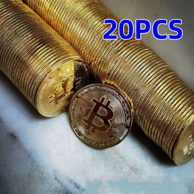 20 PCS/10 PCS Gold-plated Bitcoin Art เหรียญของที่ระลึกประณีตของขวัญคอลเลกชันทางกายภาพการเข้ารหัสโลหะเหรียญที่ระลึก-kdddd