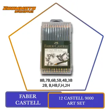  Faber-Castell 9000 Graphite Pencils Art Set In Slimflexi Case  (8B-2H, 12pcs) : Office Products