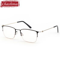 Titanium Alloy Eye Glasses Men Super Quality Light Frame Women Optical Eyeglasses Transparent Half Rim for Prescription Lenses