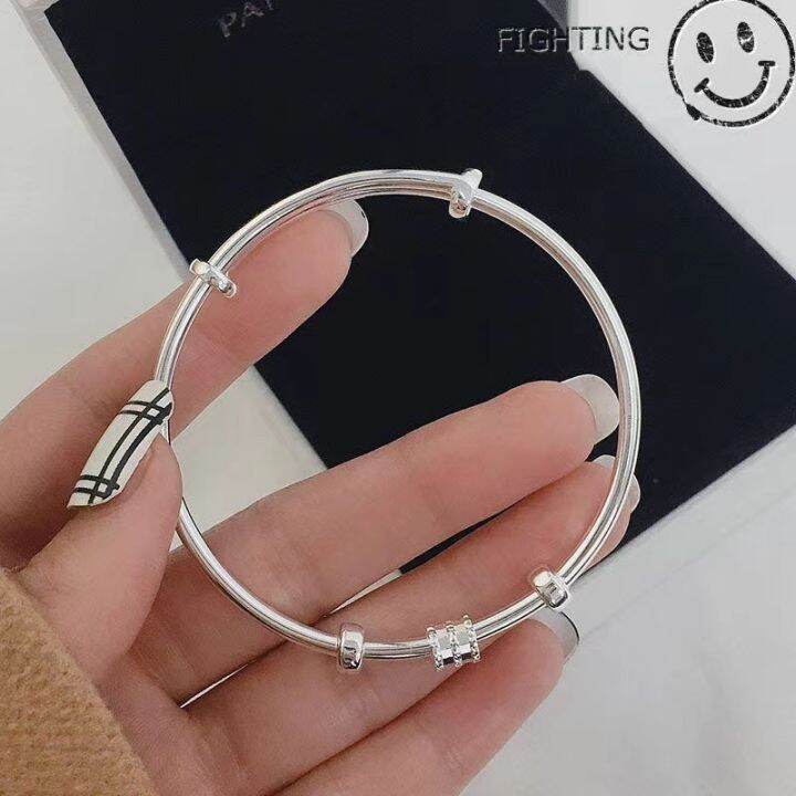 s999-sterlingbracelet-female-new-niche-design-solid-bracelet-footbracelet-for-girlfriend-girlfriend-birthday-gift