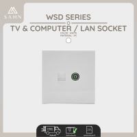 TV &amp; Computer/LAN Socket CAT6 [SAHN] เต้ารับสัญญาณโทรทัศน์ และคอมพิวเตอร์ รุ่น Dale Series (WSD-24)