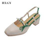 Giày sandal IELGY bít mũi phối dây nơ xinh xắn dành cho nữ