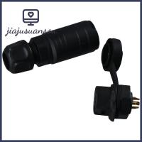 JIAJUSUANSOU IP67 PBT Pltic ขั้วต่อพลาสติกโลหะผสมทองแดงโลหะผสมสังกะสีขั้วต่อเปลือกการบินแบบพกพา4ขาซ็อกเก็ตไฟฟ้าสำหรับการบิน