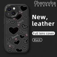 เคส Chenyyyka สำหรับ IPhone 14 Plus IPhone 14 Pro Max 13 Mini 13 Pro Max ลายการ์ตูนรักหัวใจดีไซน์ใหม่เคสใส่โทรศัพท์หนังกันกระแทกฝาครอบเลนส์เต็มรูปแบบกล้องเคสป้องกันเคสฝาปิดซิลิโคนนุ่มด้านหลัง