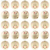 ┋▨◄ 20 Pcs DIY Crafts Wooden Spacer Beads Round Decors 25mm Circle Hair Braids Ball