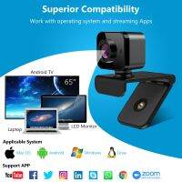 ☬ Webcam 1080P with Built-in HD Microphone autofocus USB Rotatable 2 Mega Pixels Web Cam for Live Video Conference Work Learning