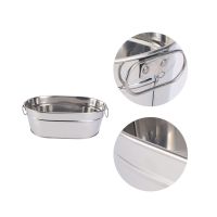 【CW】 Tub Metal Galvanized Beverage Drink Oval Buckets Seafood Serving Storage Cold