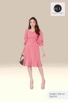 Women Fashion Dress DS38 ชุดเดรส เจ้าหญิงปอม ปอม แขน3/4 (M34-36”, L40-42”) ชุดเดรสทำงาน ชุดเดรสไปงานแต่ง ชุดสาวอวบ เดรสยาวทรงเอ (แบรนด์ไทย)