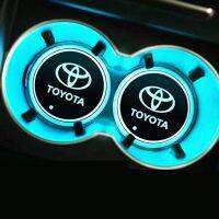 1/2pcs Toyota Car LED Cup Holder Mat USB Charging Car Coaster Replaceable Color Color Mood Lamp For Vios Rush Fortuner Yaris Corolla Cross RAV4 CHR Harrier Avanza Camry Wish Innova