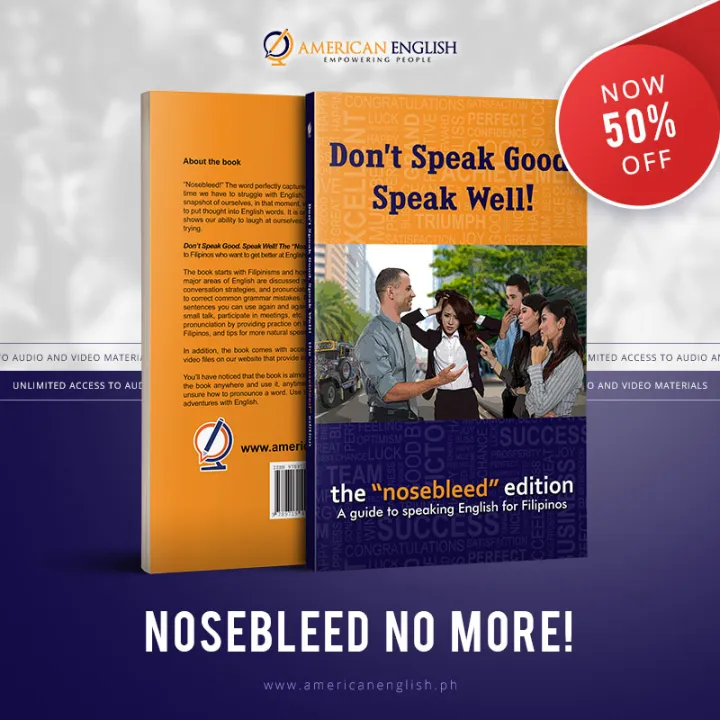25pcs Dont Speak Good Speak Well The Nosebleed Edition A Book For Better At Speaking English Lazada Ph