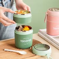 ❆ 710ML Stainless Steel Lunch Box Drinking Cup With Spoon Food Thermal Jar Insulated Soup Thermos Containers Thermische lunchbox