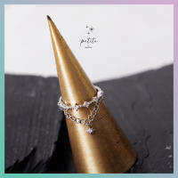 [petite by PRAKYRE] Estrella Ring with Dangle Star - แหวนรูปดวงดาวประดับเพชร พร้อมเพชรดาวห้อย แบบสาวหวาน ปรับไซส์ได้