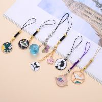 Cute Animal Round Drop Oil Decor Strap Lanyards for Mobile Phone Strap Keychain Rope Charm Ladies Accessories Gifts Key Chains