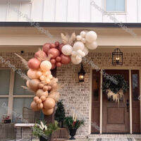 Dusty Pink Beige Baby Shower Balloon Arch Decorations Cream Peach Cocoa Ballon Garland Arche De Globos Birthday Party Backdrops