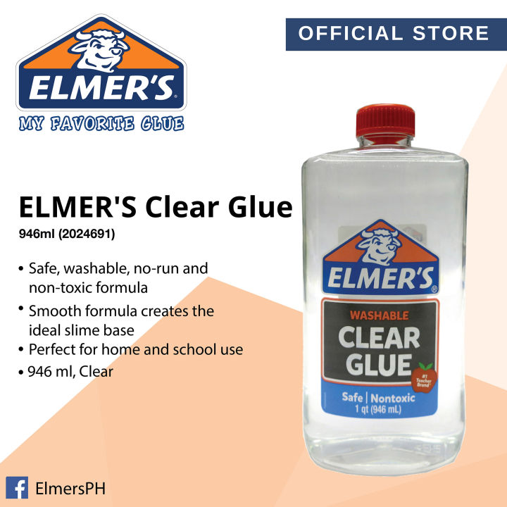 Elmer's Clear PVA Glue, 946 mL, Washable & Kid Friendly