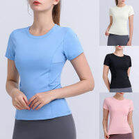 2023ผู้หญิงเสื้อกีฬาแขนสั้นฟิตเนสโยคะ Top Quick Dry Women S Gym เสื้อยืดกีฬากลางแจ้ง Tops