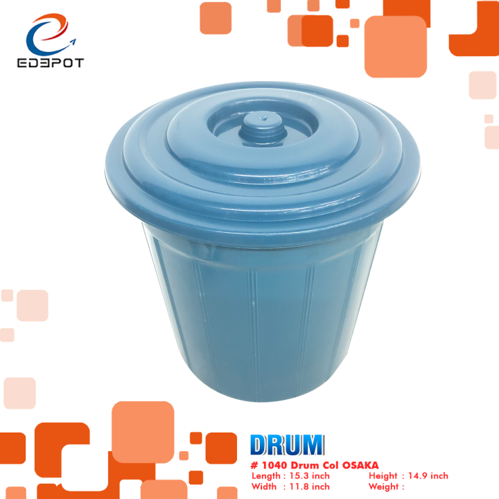 Plastic Drum 40L Colored and Black Matibay Osk 1040 / Drum Water