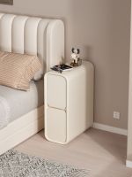 ❅☬✈ style bedside table simple and modern bedroom solid ultra-narrow light luxury minimalist sandwich storage cabinet