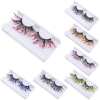 Luminous False Eyelashes Cosplay Makeup Stage Glitter Powder Sequin Drill False Lashes Make up Extension Thick Exaggerated Style