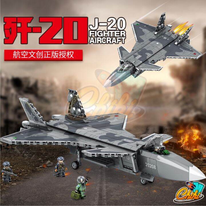 ตัวต่อ-sembo-block-เครื่องบินขับไล่-j-20-fighter-aircraft-sd202128-จำนวน-775-ชิ้น